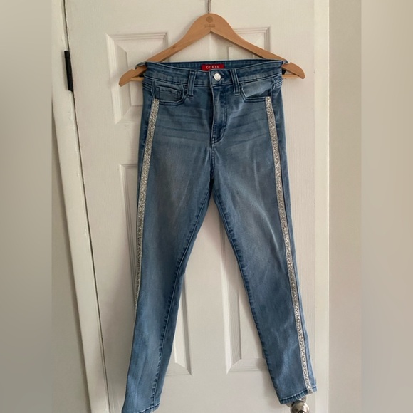 Guess Denim - Guess Skinny Blue Jeans with Silver Trim